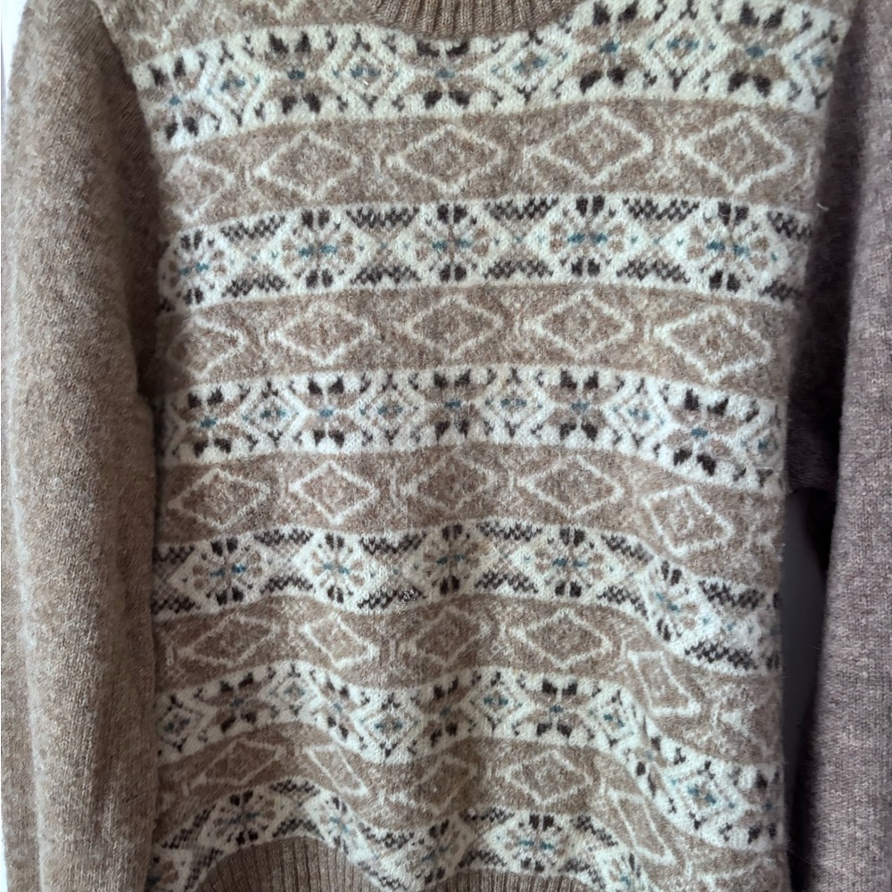 Women’s Parhurst Vintage Fair Isle 100% Shetland Wool Crew Neck Sweater Medium - Picture 4 of 11